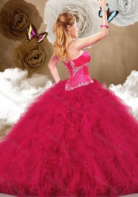 Cheap Ball Gown Sweetheart Beading and Ruffles Quinceanera Dresses