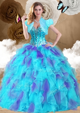 Sweet Ball Gown Sweetheart Ruffles Sweet 16 Dresses in Multi Color