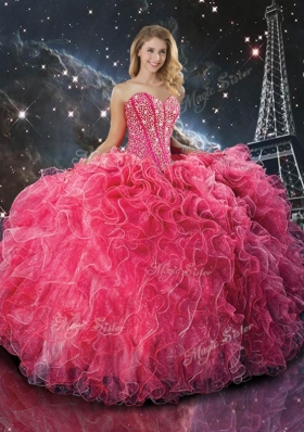 2016 Luxurious Sweetheart Detachable Sweet 16 Dresses with Beading for Fall