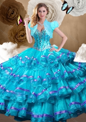 2016 Perfect Ball Gown Sweet 16 Dresses with Ruffled Layers