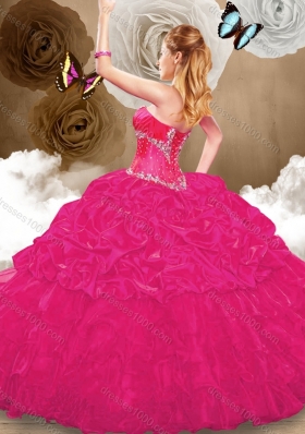 Best Sweetheart Fuchsia Sweet 16 Gowns with Pick Ups