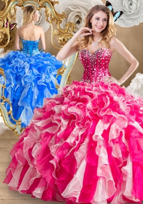 Discount Beading and Ruffles Sweet 16 Dresses in Multi Color