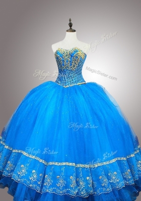 Fashionable Sweetheart Quinceanera Gowns with Appliques and Beading