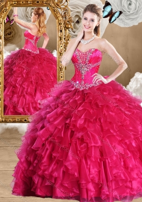 Fashionable Sweetheart Sweet 16 Dresses with Beading and Ruffles