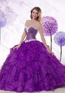 Low Price Ball Gown Sweetheart Quinceanera Gowns with Ruffles and Sequins