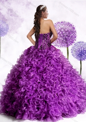 Luxurious Ball Gown Sweetheart Ruffles and Sequins Quinceanera Dresses