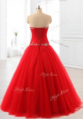 Perfect A Line Beading Tulle Quinceanera Dresses for 2016