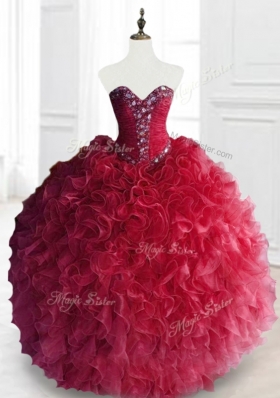 2016 Gorgeous Ball Gown Sweetheart Quinceanera Dresses with Beading