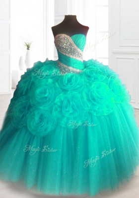 2016 Lovely Beading Sweet 16 Dresses with Hand Made Flowers