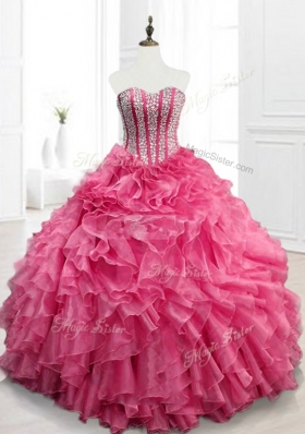 2016 Modest Sweetheart Quinceanera Gowns with Beading and Ruffles