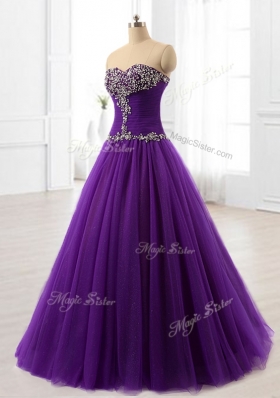 2016 Pretty Beading A Line Sweet 16 Dresses in Purple