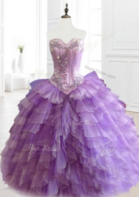 Beautiful Multi Color Sweetheart Quinceanera Dresses with Beading and Ruffles