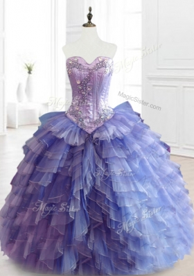 Beautiful Multi Color Sweetheart Quinceanera Dresses with Beading and Ruffles