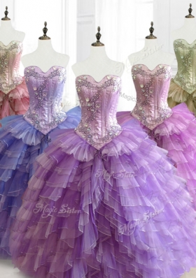 Beautiful Multi Color Sweetheart Quinceanera Dresses with Beading and Ruffles