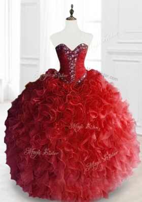 Exquisite Ball Gown Sweet 16 Gowns with Beading and Ruffles