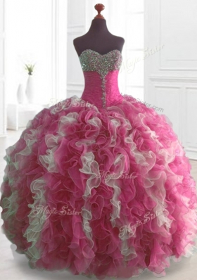 Low Price Beading and Ruffles Quinceanera Dresses in Multi Color