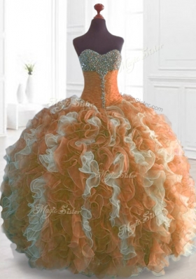 Low Price Beading and Ruffles Quinceanera Dresses in Multi Color