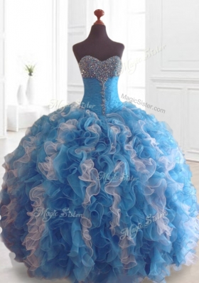 Low Price Beading and Ruffles Quinceanera Dresses in Multi Color