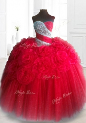 Elegant Sweetheart Quinceanera Dresses with Beading and Hand Made Flowers