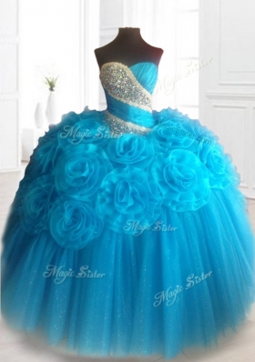 Elegant Sweetheart Quinceanera Dresses with Beading and Hand Made Flowers