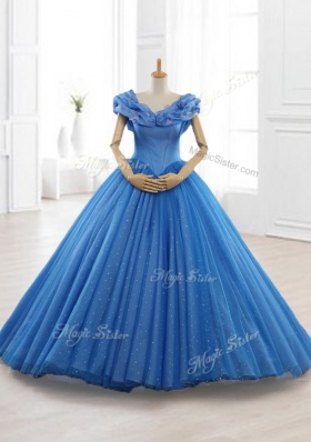 Exclusive Appliques Off the Shoulder Sweet 16 Dresses in Blue