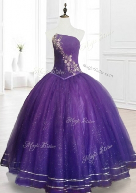 Lovely Ball Gown Strapless Organza Quinceanera Dresses with Beading