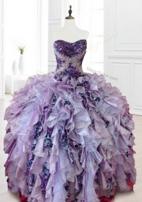 Luxurious Beading Multi Color Quinceanera Dresses with Ruffles and Pattern