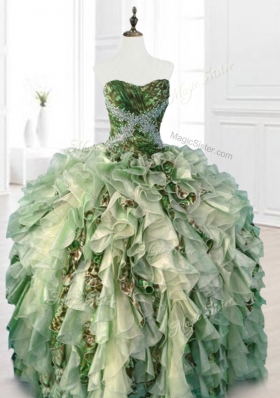 Luxurious Beading Multi Color Quinceanera Dresses with Ruffles and Pattern