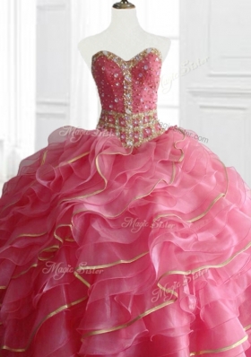 Modest Ball Gown Quinceanera Dresses with Beading and Ruffles