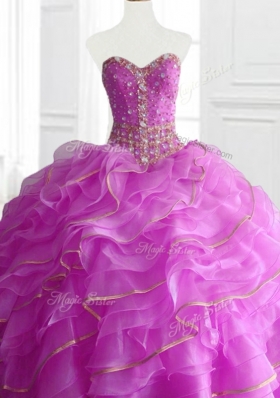 Modest Ball Gown Quinceanera Dresses with Beading and Ruffles