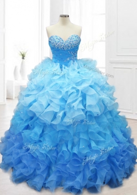 New Style Sweetheart Quinceanera Gowns with Beading and Ruffles