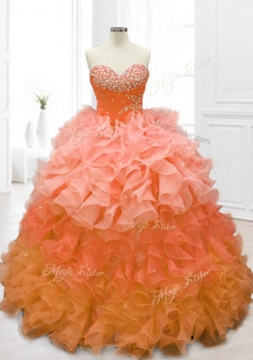 New Style Sweetheart Quinceanera Gowns with Beading and Ruffles