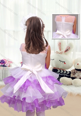 Perfect Short Little Girl Pageant Dresses with Appliques and Ruffled Layers