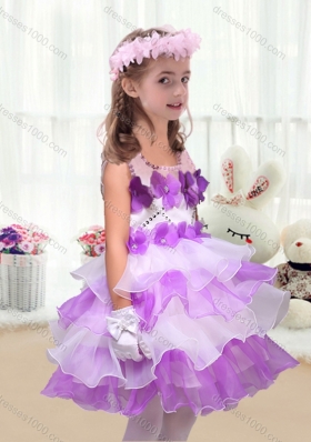 Perfect Short Little Girl Pageant Dresses with Appliques and Ruffled Layers