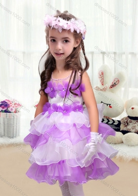 Perfect Short Little Girl Pageant Dresses with Appliques and Ruffled Layers