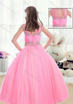 Sweet Ball Gown Cap Sleeves Mini Quinceanera Dresses with Beading