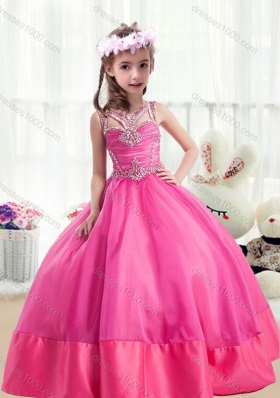 Sweet Ball Gown Beading Mini Quinceanera Dresses in Hot Pink