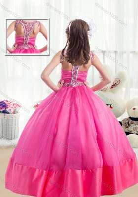 Sweet Ball Gown Beading Mini Quinceanera Dresses in Hot Pink