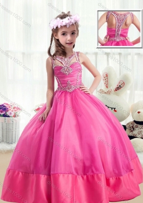 Sweet Ball Gown Beading Mini Quinceanera Dresses in Hot Pink