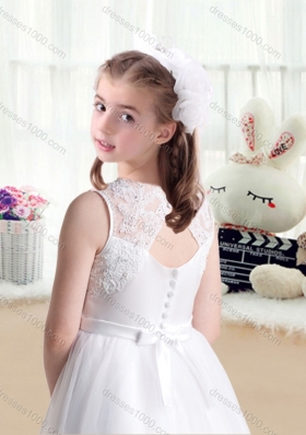 New Arrival Empire Scoop Flower Girl Dresses in White with Appliques