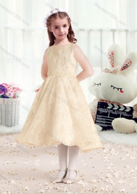 New Arrival Princess Scoop Flower Girl Dresses in Lace