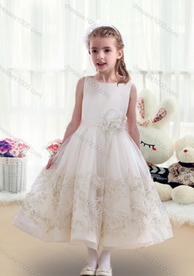 New Arrival Scoop Flower Girl Dresses with Beading and Appliques