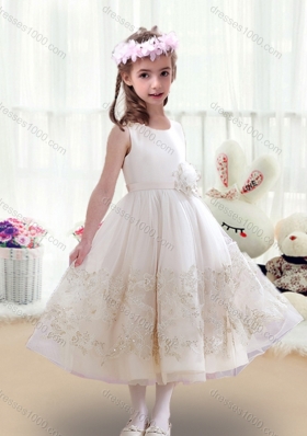 New Arrival Scoop Flower Girl Dresses with Beading and Appliques