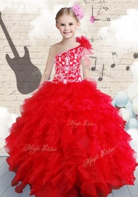 Popular Beading and Ruffles Mini Quinceanera Dresses in Red