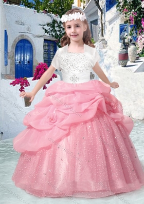 Best Spaghetti Straps Little Girl Pageant Dresses with Beading and Bubles