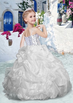 Best Spaghetti Straps Little Girl Pageant Dresses with Beading and Ruffles