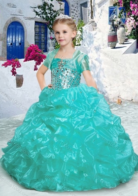 Best Spaghetti Straps Little Girl Pageant Dresses with Beading and Ruffles