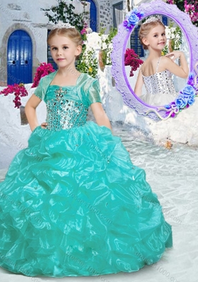 Best Spaghetti Straps Little Girl Pageant Dresses with Beading and Ruffles