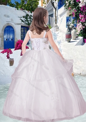 Gorgeous Straps Little Girl Pageant Dresses with Appliques and Beading