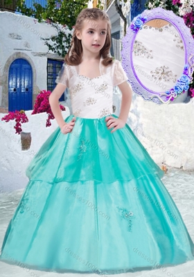 Gorgeous Straps Little Girl Pageant Dresses with Appliques and Beading